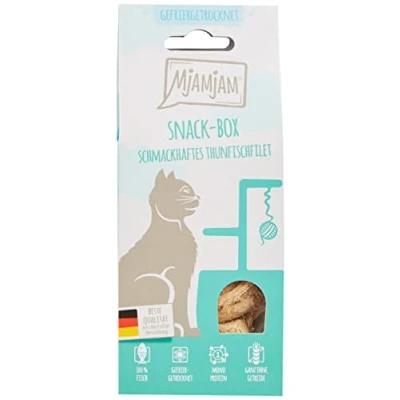 Abbildung von MjAMjAM Premium Snackbox für Katzen schmackhaftes Thunfischfilet, gefriergetrocknet, 1er Pack (1 x 35 g) 33304
