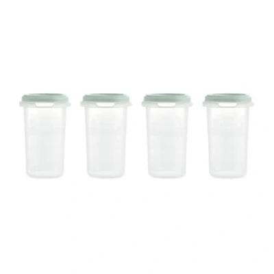 Abbildung von Miniland Set 4 Hermisized Mint, 330 ml. luftdichte Behälter mit Maßeinteilung, ml, sicher, robust und spülmaschinenfest, mikrowellen gefriergeeignet, Kollektion Dolce.