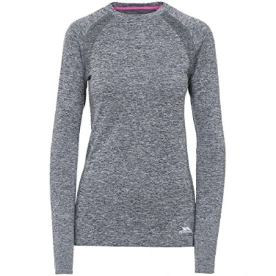 Abbildung von Trespass Welina, Black Marl, L, Schnelltrocknendes Antibakterielles Sportoberteil für Damen, Large, Schwarz