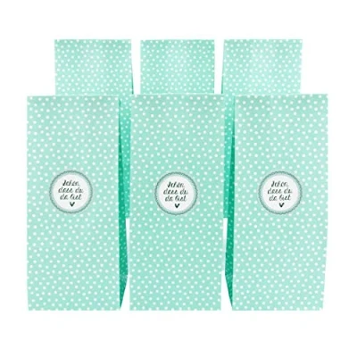 Abbildung von Papierdrachen Gastgeschenke zu Taufe und Kommunion 12 Tauftüten Sets mit 24 Aufklebern für Deine Feier Schön DASS du Mir feierst (Mint)
