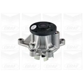 Abbildung von GRAF PA1136 Wasserpumpe mit Dichtung mechanisch Stahlblech für Keilrippenriementrieb HYUNDAI: i30 I Schrägheck, Tucson, i40 Kombi, KIA: Sportage III