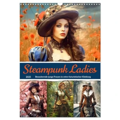 Abbildung von Steampunk Ladies (Wandkalender 2025 DIN A3 hoch), CALVENDO Monatskalender