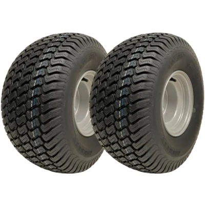 Abbildung von Parnells Set mit 2 kompletten Rasenmäherrädern, 20 x 10.00 8 schlauchlose Wanda Reifen, 4 lagig P332 + Spikes, 100 mm PCD Felgen, jeweils 540 kg bei 22 psi, 500 Durchmesser, 236 breit