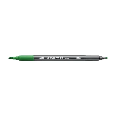 Abbildung von STAEDTLER aquarell Doppelfasermaler Design Journey, grün, feine Spitze und flexible Pinselspitze, wasservermalbar, 10 grüne Filzstifte, 3001 5