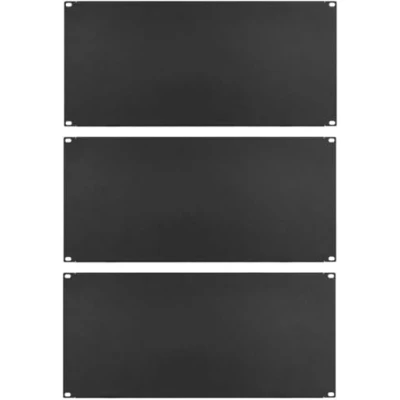 Abbildung von 3 x 5 HE U Rackblende 483 mm 19&quot; Stahl Schwarz Frontplatte Rackpanel Blindplatte Blindabdeckplatte Blindabdeckung (5 Rackblende, Stück)