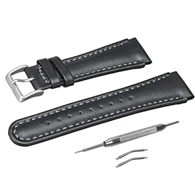 Abbildung von Suunto X Lander Uhrenarmband 22mm Ersatzband Leder für Damen und Herren Schwarz
