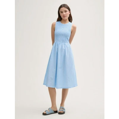 Abbildung von TOM Tailor Denim Freizeitkleid, Damen, Größe: Large, Vertical blue white stripe