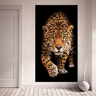 Abbildung von XIANGPEIFBH Tier Abstraktes Bild Tiere Leopard Leinwand Poster Drucken Wandkunst Malerei Moderne Wohnzimmer Dekoration 70x140cm Ungerahmt