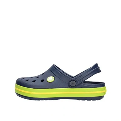 Abbildung von Crocs Crocband Badesandale für Kinder, Größe: 19/20, Navy/volt green Kunststoff