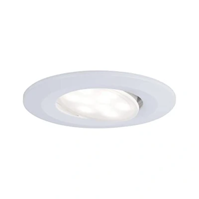Abbildung von Paulmann 99930 LED Einbauleuchte Calla rund incl 1x6,5W IP65 dimmbar Einbaustrahler Weiß matt Schranklicht Kunststoff Einbaulampe 4000K