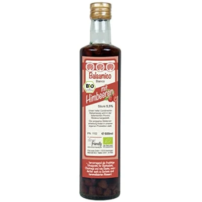 Abbildung von direct&amp;friendly Bio Himbeer Essig, Condimento Balsamico mit ganzen Himbeeren (500 ml)