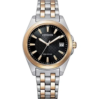 Abbildung von Citizen Solaruhr EO1213 85E, Armbanduhr, Damenuhr, Edelstahlarmband, bis 10 bar wasserdicht, Datum