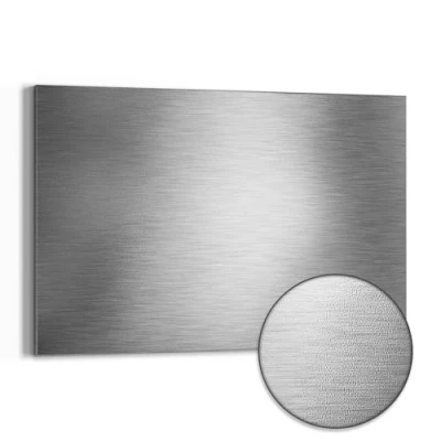 Abbildung von DEQORI Magnettafel &#039;Gebürsteter Stahl&#039;, Metall Whiteboard für alle Magnete, Magnetboard magnetisch