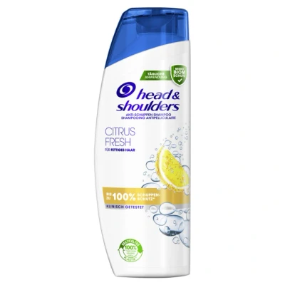 Abbildung von Head &amp; Shoulders Citrus Fresh Anti Schuppen Shampoo Für Fettiges Haar 300ml Zur Täglichen Anwendung. Bis Zu 100% Schuppenschutz, Klinisch Getestet. Sauberes Frischegefühl Mit Zitrusduft