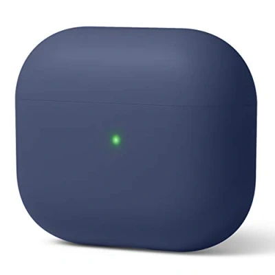 Abbildung von elago Liquid Hybrid Hülle Kompatibel mit AirPods 3 Case Cover Dreischichtiger Strukturschutz, Voller Schutz, LED Sichtbar, Hochwertiges Silikon Schutzhülle (Jean Indigo)