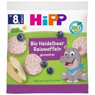 Abbildung von Hipp Bio Knabberprodukte Heidelbeer Reiswaffeln, 7er Pack (7 x 30 g)