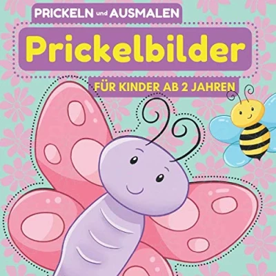 Abbildung von Prickelbilder Für Kinder ab 2 Jahren. Prickeln und Ausmalen.: Basteln: Prickel Block Motive Kinder: Fahrzeuge, Blumen, Schmetterling, Prinzessin, Feen, Einhorn mehr