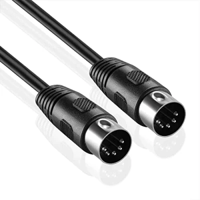 Abbildung von Getaria MIDI Kabel 5 Pin DIN Plug m schwarz, verwendet für Audiokabel Elektronisches Klavier, Tastatur, Synthesizer, Audioschnittstelle, Sequencer, Multi Effect Pedal (1, 3M)