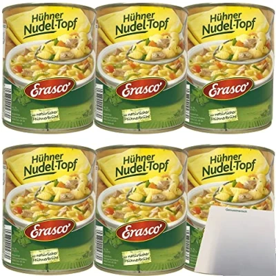 Abbildung von Erasco Hühner Nudeltopf mit natürlicher Hühnerbrühe 6er Pack (6x800g Dose) + usy Block