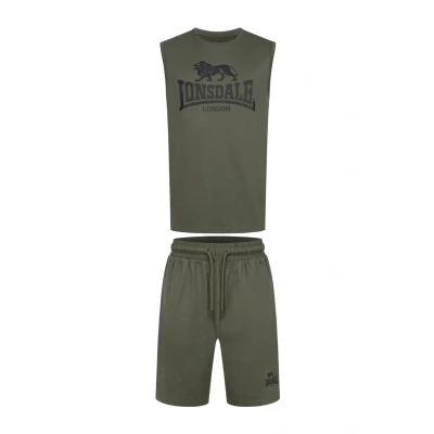 Abbildung von Lonsdale ÄRMELLOSES SET Normale Passform Allanton Jogginghose, Herren, Größe: XL, Olive black