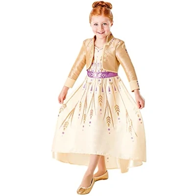 Abbildung von Rubie&#039;s Kostüm Die Eiskönigin 2 Anna Prolog Größe 104, Bezaubernde Variante von Annas Kleid aus dem Vorspann &#039;Frozen 2&#039;
