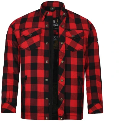 Abbildung von Bores Motorradjacke Lumberjack Jacken Hemd Basic rot / schwarz Herren 3XL