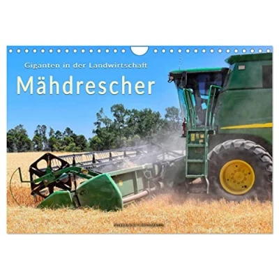 Abbildung von Giganten in der Landwirtschaft Mähdrescher (Wandkalender 2025 DIN A4 quer), CALVENDO Monatskalender