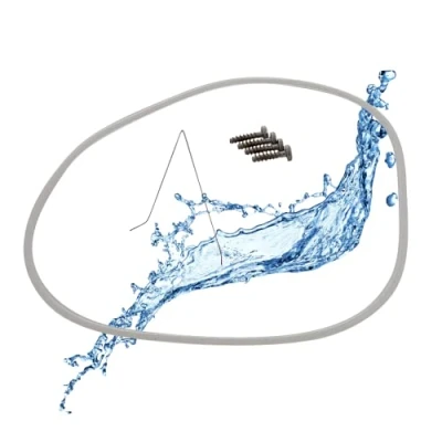 Abbildung von Lichtblau Pumpentopfdichtung Reparatursatz für Geschirrspüler Ø 182mm I Abdicht Set Spülmaschine 1 Dichtung Fädeldraht 4 Schrauben passend Geschirrspülmaschine 12005744 12005317