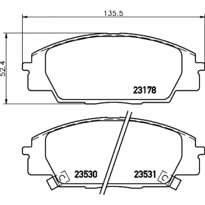 Abbildung von HELLA 8DB 355 009 731 Bremsbelagsatz mit akustischer Verschleißwarnung Zubehör HONDA: CIVIC 8 Hatchback, 7 S2000