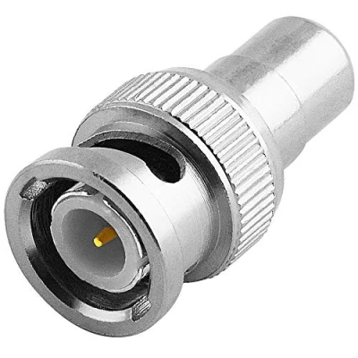 Abbildung von BestPlug Coaxial BNC Adapter Verbindungsstück, Stecker männlich auf Cinch Buchse Kupplung weiblich, Metallausführung