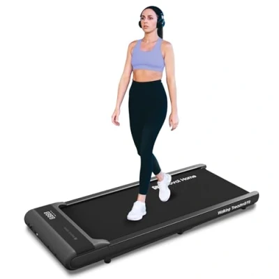 Abbildung von Mobvoi Walking Pad Untertisch Laufband, Tragbar, klein, 2 in 1 Laufbänder für Zuhause und Büro, Jogging Zwift Kinomap mit LED Display, Fernbedienung, 6 km/h, Platzsparend
