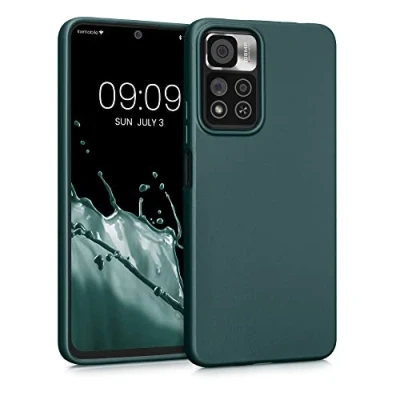 Abbildung von kwmobile Case kompatibel mit Xiaomi Redmi Note 11 Pro+ 5G / Pro Plus Hülle Schutzhülle aus Silikon metallisch schimmernd Handyhülle Metallic Petrol