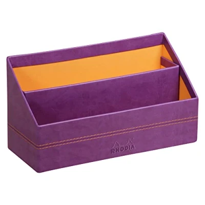 Abbildung von Rhodia 318940C Briefablage (10 x 25 31 cm, ideal für Ihre Organisation, Kunstleder, elegant, praktisch) 1 Stück, violett