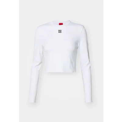 Abbildung von HUGO Dafilomena Langarmshirt, Damen, Größe: Medium, White