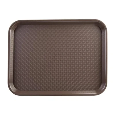 Abbildung von Olympia Kristallon Fast Food Tablett, kleine Größe: 345 x 265 mm/ 13,5 10,5 Zoll, braunes Polypropylen, rechteckiges Restaurant Serviertablett aus Kunststoff, gewerbliches und Heimgebrauch, DP218