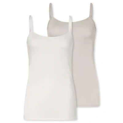 Abbildung von Schiesser 2ER PACK Essentials Spaghetti Unterhemd/shirt, Damen, Größe: 40, Offwhite grau