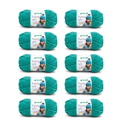 Abbildung von Gründl Funny uni Strick &amp; Häkelgarn (samtartiges Chenille Garn aus 100% Polyester, 10 x 100 g / 120 m, Nadelstärke: 5 6), Smaragd