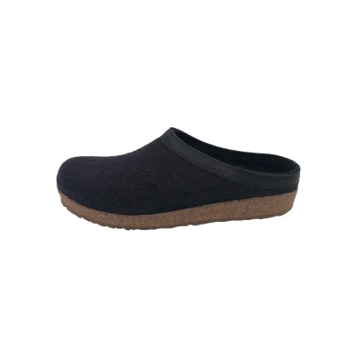 Abbildung von Haflinger Grizzly Torben Pantolette flach, Damen, Größe: 36, Graphit Schuhe