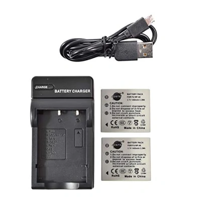 Abbildung von DSTE NP 40 Li Ionen Batterie (2 Pack) und Micro USB Ladegerät Anzug kompatibel mit Fujifilm 40N FinePix F460 F470 F480 F610 F650 F402 F403 F420 F455 F700 F710 F810 F811 J50 V10 Z1 Z2 Z3 Z5fd Kamera