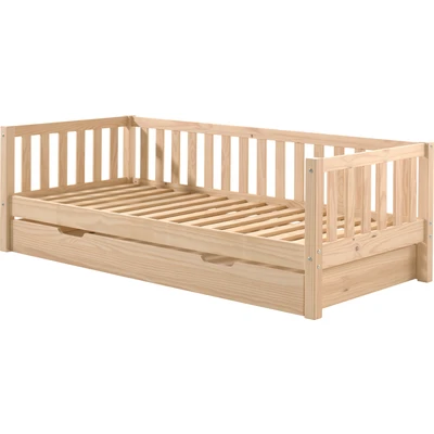 Abbildung von Vipack Einzelbett, (Made in Europe), Sprossenumrandung, Liegefläche 90x200 cm, Milky Pine oder Weiß
