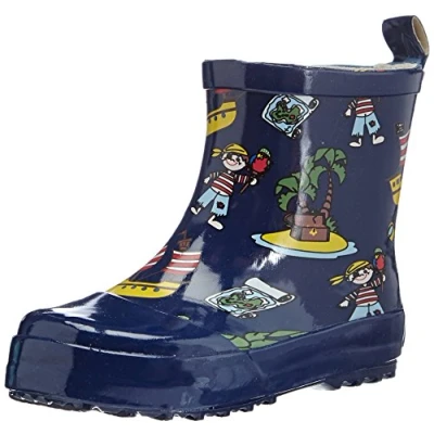 Abbildung von Dunkelblaue kurze Regenstiefel mit Piraten von Playshoes