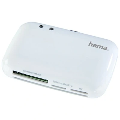 Abbildung von Hama USB Lesegerät für Smart Card und Speicherkarten (54835), Weiß