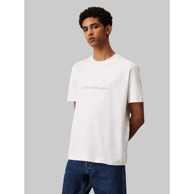 Abbildung von Calvin Klein Jeans Monologo TEE Tshirt print, Herren, Größe: Large, Ivory