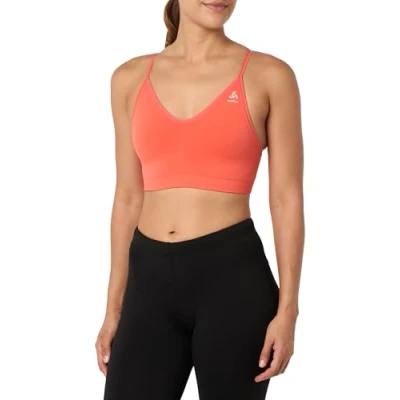 Abbildung von ODLO BRA Seamless SOFT Sportbh mit leichter Stützkraft, Damen, Größe: Small, Living coral/grey melange