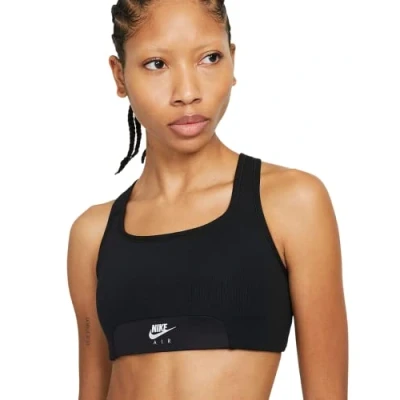 Abbildung von Nike Damen Air Swoosh Sport BH, Black/Black/Reflective Silver, XL