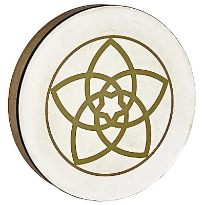 Abbildung von Sonic Energy Handtrommel Venusblume 40,6 cm Schamanische Rahmentrommel mit Ziegenfell Für Meditation, Klangreisen, Percussion (HD16WB VF)