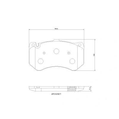 Abbildung von BREMBO P 50 178 Bremsbelagsatz exkl. Verschleißwarnkontakt ohne Zubehör