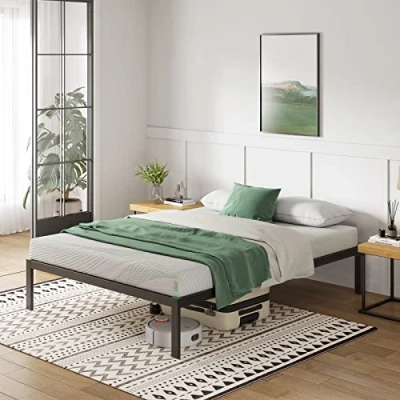 Abbildung von Novilla Metallbett Metallrahmenbett mit Lattenrost Bettgestell Für Erwachsene Kinder Jugendliche 120x200 cm Schwarz