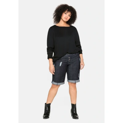 Abbildung von Sheego Jeans Shorts, Damen, Größe: 40, Blue black denim