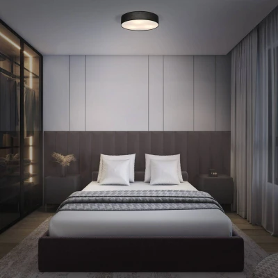 Abbildung von LEDVANCE ORBIS PARIS Deckenleuchte 480mm, schwarz, 3XE27 Sockel, kann mit smarter Lampe bestückt werden, modernes Design, Stoffschirm, geeignet für Innenräume, rund, IP20 Schutzklasse